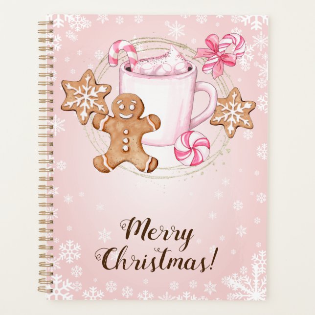 Cookies und heiße Kakao Weihnachtsplaner Planer (Vorderseite)