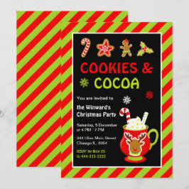 Cookies und heißes Kakao Weihnachtsgebäck Party Einladung