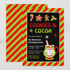 Cookies und heißes Kakao Weihnachtsgebäck Party Einladung