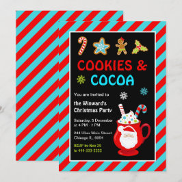 Cookies und heißes Kakao Weihnachtsgebäck Party Einladung