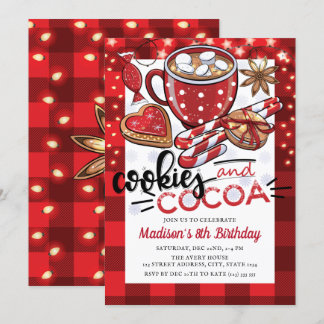 Cookies und Kakao Weihnachten Geburtstag Einladung