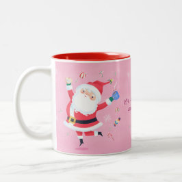 Cookies und Kakao-Zeit Niedlich Santa Zweifarbige Tasse
