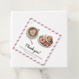 Cookies und Kakaowärme Pastellfarben Pink Babydusc Geschenkanhänger
