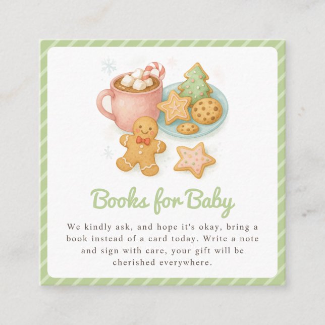 Cookies und Kakaoweihnachtsbücher für Baby Begleitkarte (Vorderseite)