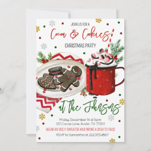 Cookies und Kakaoweihnachtsgebäck Einladung