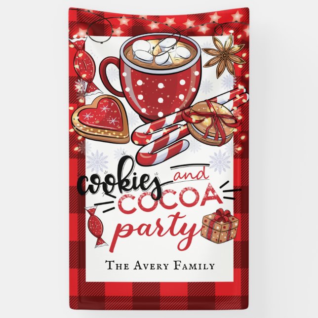 Cookies und Kakaoweihnachtsgebäck Personalisiert Banner (Vertikal)