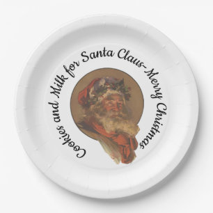 Cookies und Milch für den Weihnachtsmann - Frohe W Pappteller