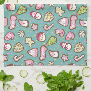Cookies Weihnachten Türkis Geschirrtuch