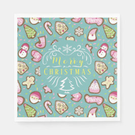 Cookies Weihnachten Türkis Serviette
