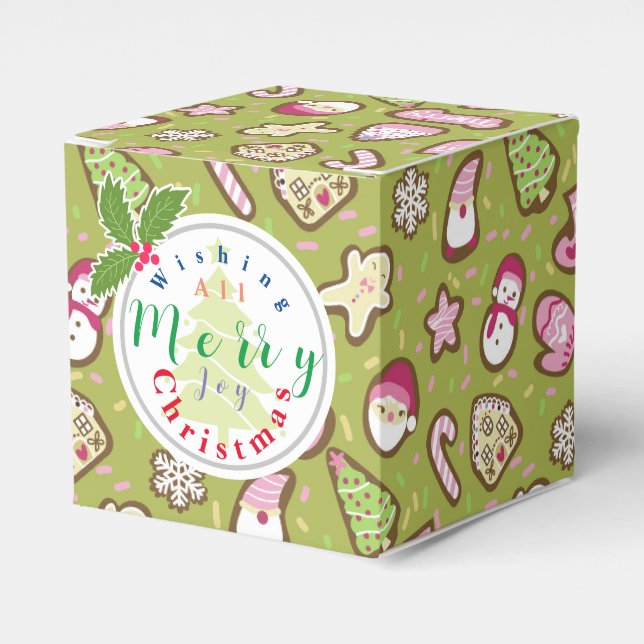 Cookies Weihnachts Grün Gefallen Box Geschenkschachtel (Vorderseite)