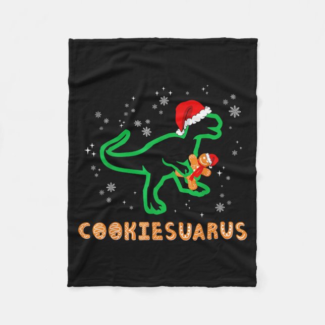 Cookiesaurus Christmas Dinosaur Rex Sugar Cookie  Fleecedecke (Vorderseite)