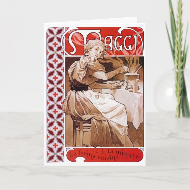 Cooking, Alphonse Mucha Karte (Vorderseite)