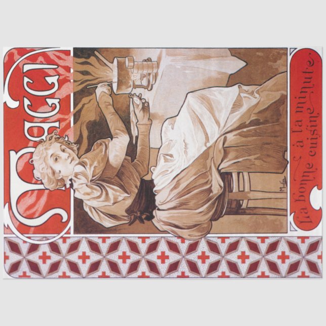 Cooking, Alphonse Mucha Seidenpapier (Vorderseite)