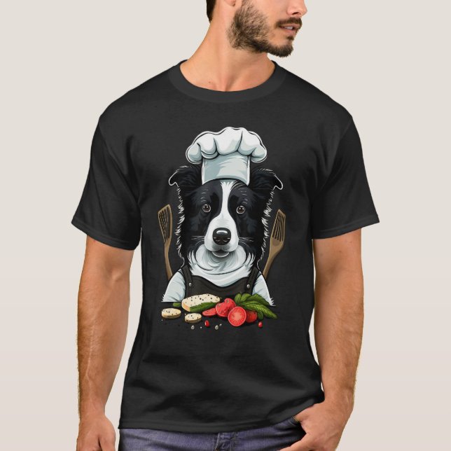 Cooking Border Collie Restaurant cook on Border Co T-Shirt (Vorderseite)