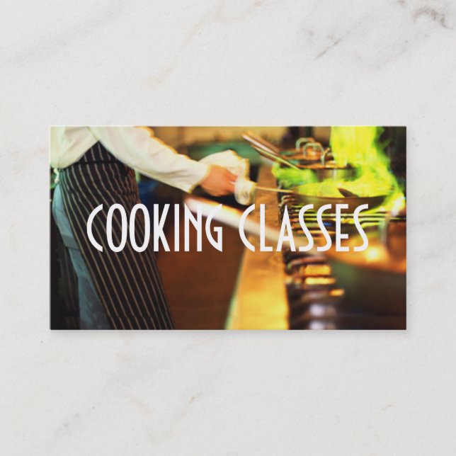 Cooking Classes Restaurant Bar Iron Koch Visitenkarte (Vorderseite)