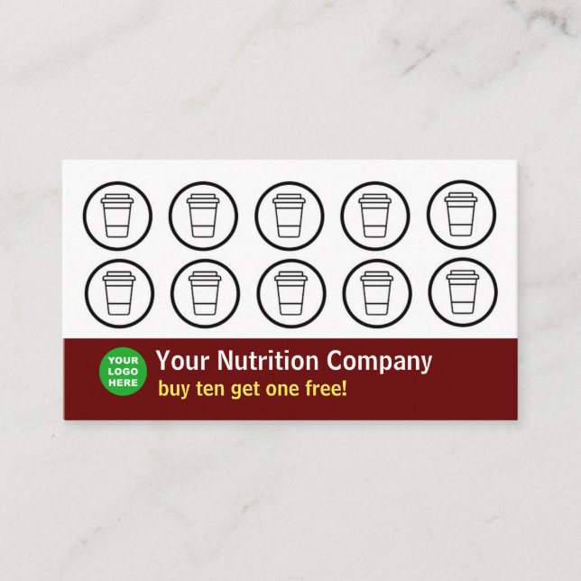 Cooking Company Punch Card Maroon Visitenkarte (Vorderseite)
