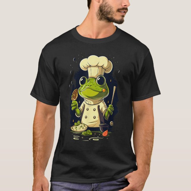 Cooking Frog Restaurant cook on Frog chef T-Shirt (Vorderseite)