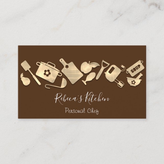 Cooking Koch Restaurant Catering Logo QR Logo Visitenkarte (Vorderseite)