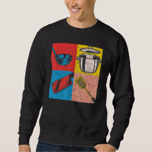 Cooking Meal Hobby Cook Gourmet Food Pop Art Koch Sweatshirt