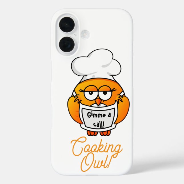 Cooking Owl - Gimme a call iPhone 16 Hülle (Rückseite)