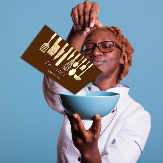 Cooking Personal Koch Restaurant Catering Brown Visitenkarte (Cooking Personal Chef Restaurant Catering Brown Business Card)