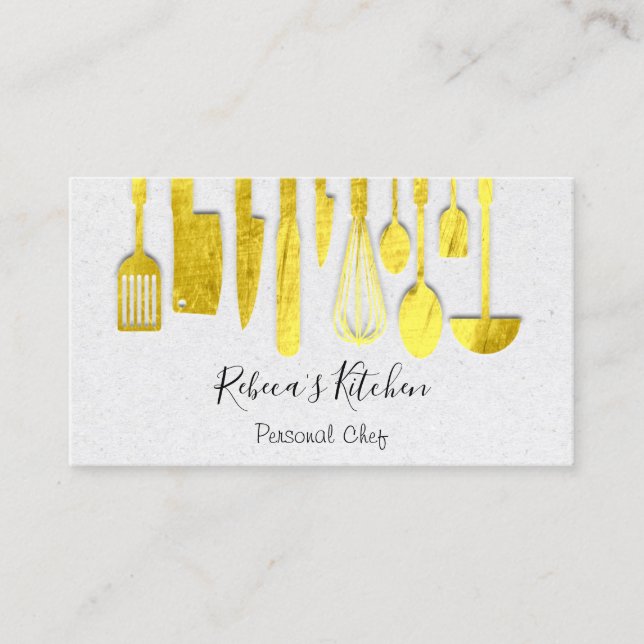 Cooking Personal Koch Restaurant Catering Golden T Visitenkarte (Vorderseite)