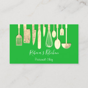 Cooking Personal Koch Restaurant Catering Green Visitenkarte