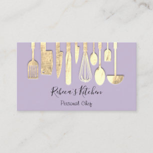 Cooking Personal Koch Restaurant Catering Lila Visitenkarte