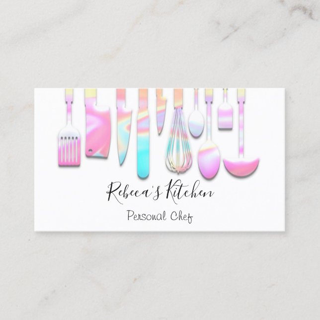 Cooking Personal Koch Restaurant Catering Pink Visitenkarte (Vorderseite)