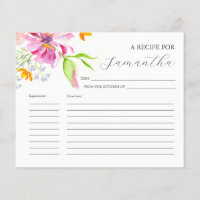 Cooking Rezeptkarten Watercolor Florals