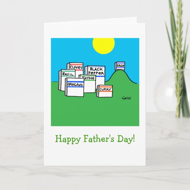Cooking Theme Humorous Fathers Day Spices Cartoon Karte (Vorderseite)