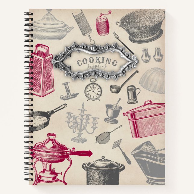 Cooking Vintag Style Notebook Notizbuch (Vorderseite)