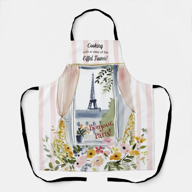 Cooking with a view of the Eiffel Tower Schürze (Vorderseite)