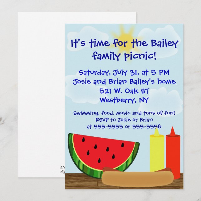 Cookout-Einladung im Freien Einladung (Vorne/Hinten)