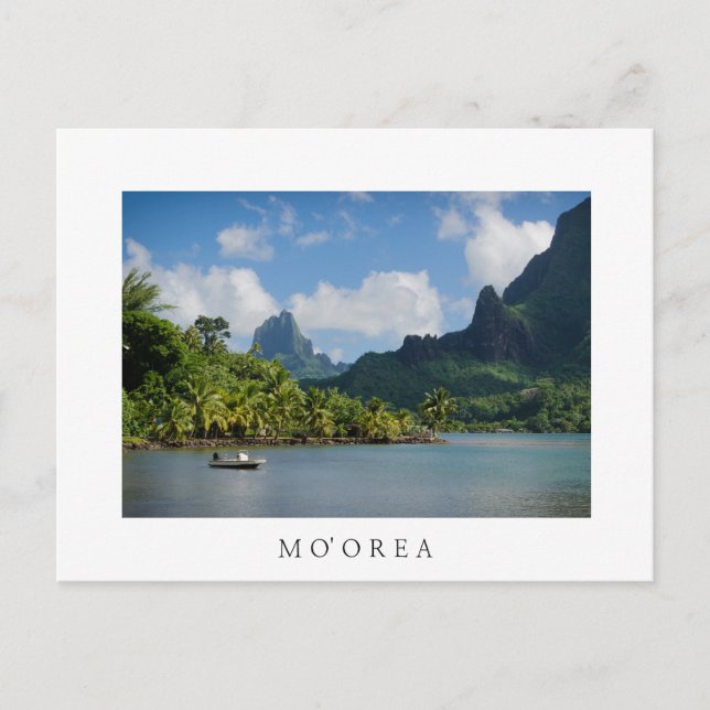 Cook's Bay, Moorea weiße Textkarte Postkarte (Vorderseite)