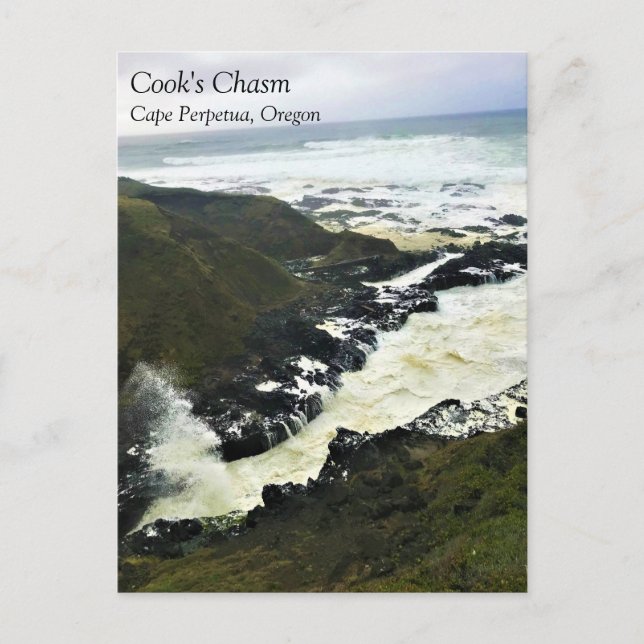 Cook's Chasm, Cape Perpetua, Oregon Coast Carte po (Devant)