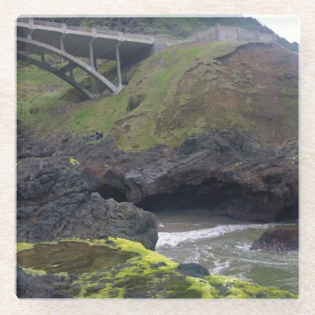 Cook's Chasm, Cape Perpetua, Oregon Glasuntersetzer (Vorderseite)