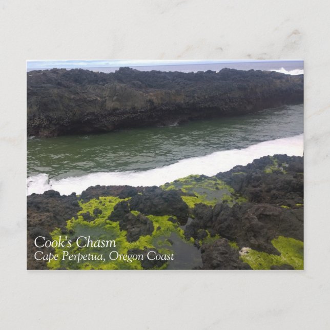 Cook's Chasm, Cape Perpetua, Oregon Postkarte (Vorderseite)