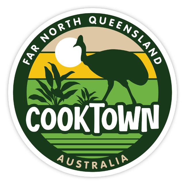Cooktown, Queensland Australia-Aufkleber Aufkleber (Cooktown Far North Queensland, Australia Retro Round Sticker)