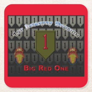 Cool 1. Infanterieabteilung Rechteckiger Pappuntersetzer