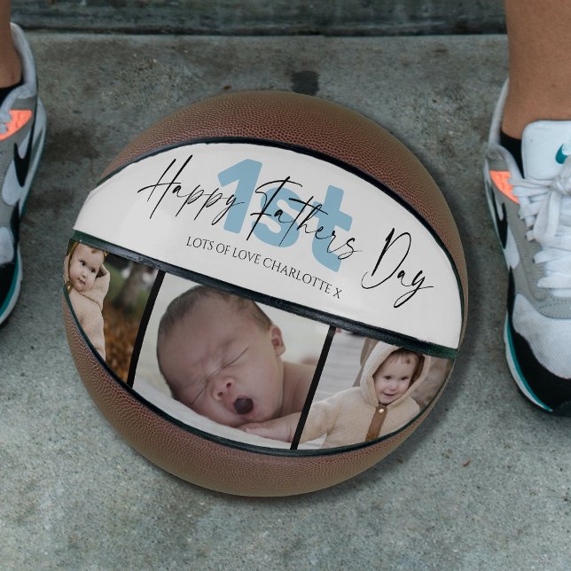Cool 1st Fathers Day 3 Photo Collage  Basketball (Von Creator hochgeladen)
