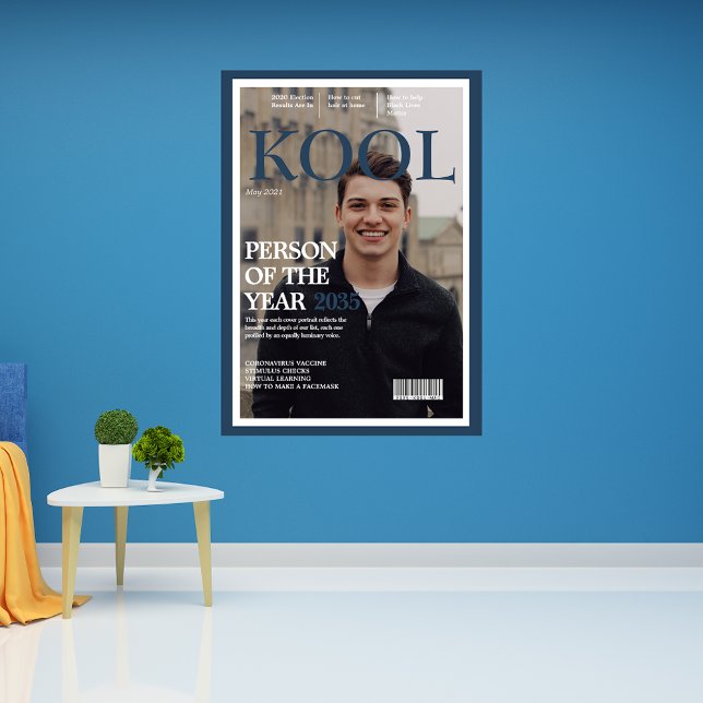 Cool Abschluss Fake Magazine Cover Foto Blue Poster (Von Creator hochgeladen)