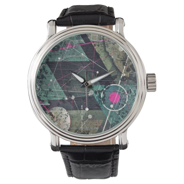 Cool Abstract Digital Graffiti Art Geometic Armbanduhr (Vorderseite)