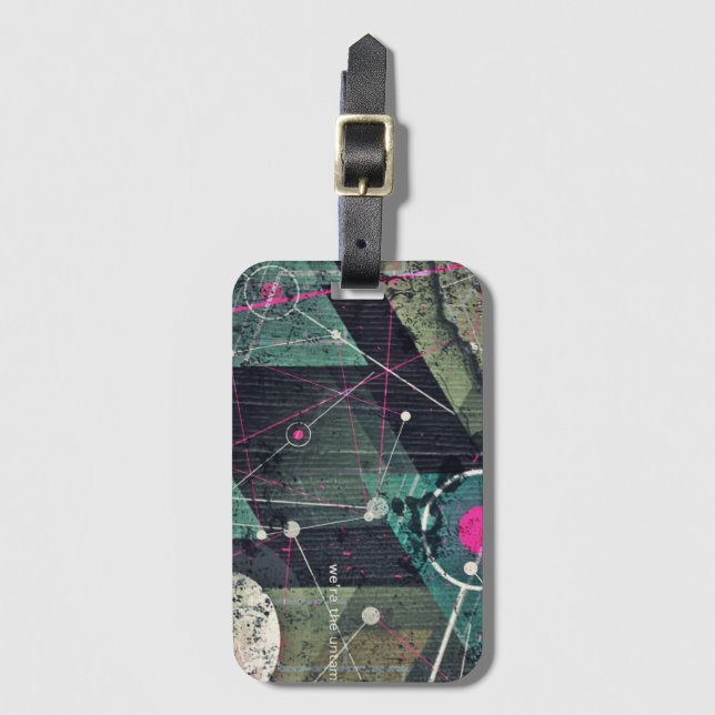 Cool Abstract Digital Graffiti Art Geometic Gepäckanhänger (Vorderseite Vertikal)