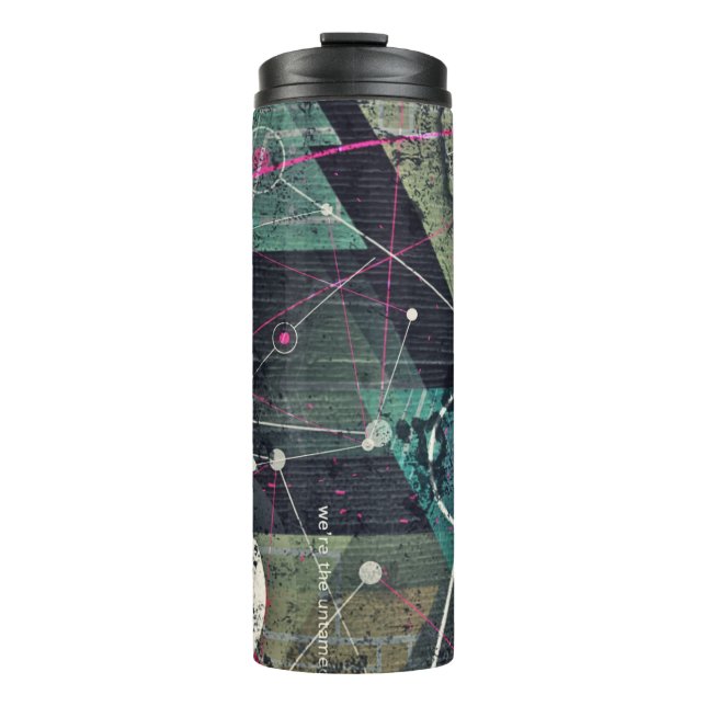 Cool Abstract Digital Graffiti Art Geometic Thermosbecher (Vorderseite)