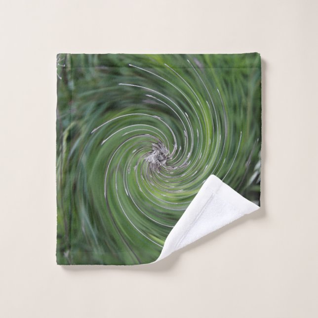 Cool Abstrait Retro Chartreuse Green Floral Swirl (Gant de toilette)