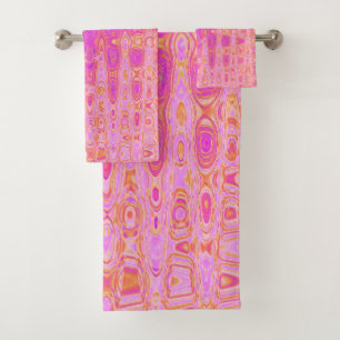 Cool Abstrait rose et magenta Retro atomique Zigza