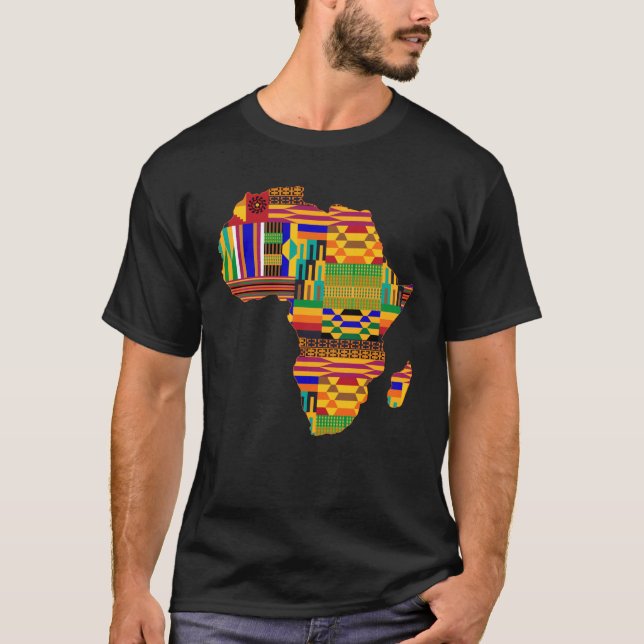 Cool Africa Map Kente Cloth For Wo African Lover T-Shirt (Vorderseite)