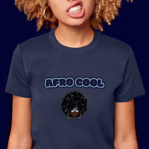 Cool Afro - T-shirt mince féminin de la Marine