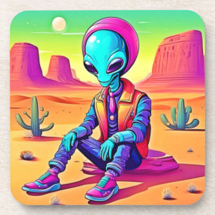 Cool Alien Desert Chillin Getränkeuntersetzer